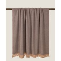 Плед Frati SOFT BAMBOO TORTORA с тесьмой Matisse, коричневый, 160х200, бамбук 40% полиэстер 60%, 900