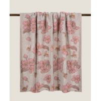 Плед Frati MAGNOLIA BEIGE бежевый с розовым 150x190 см шерть 55% полиэстер 45%, 1070г