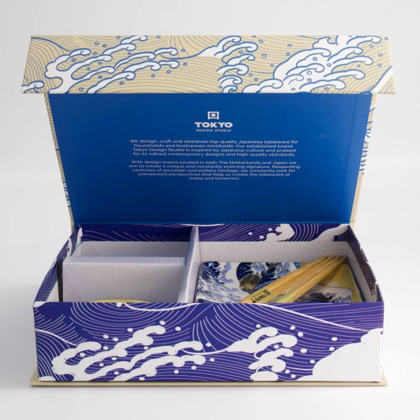 Набор для суши 6 предметов Kawaii Hokusai, фарфор TOKYO DESIGN
