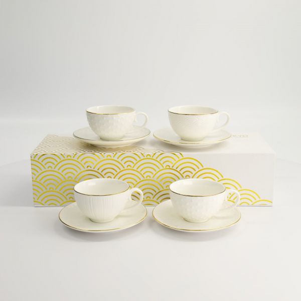 Набор чайных пар Tokyo Design Nippon Rim gold, 8 шт, 180 мл, фарфор TOKYO DESIGN
