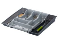 Лоток для приборов AKCESORIA KUCHENNE BASIC серебристый/графитовый раздвижной CURVER