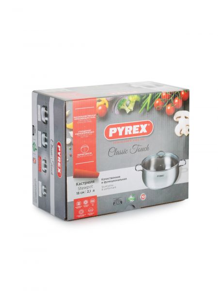 Кастрюля с крышкой CLASSIC TOUCH 2.1л PYREX