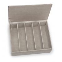 CUTLERY BOX Коробка для столовых приборов, 33/26/H.10 картон, лен с вышивкой