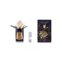Бутон розы диффузор ROSE BUD white peach , коралловый, черная ваза, 1 спрей 5л ВхШхД 13,5х8х