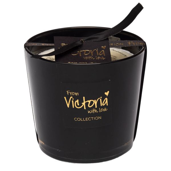 Свеча ароматическая Victoria with Love Glossy black 400гр, выдувное стекло
