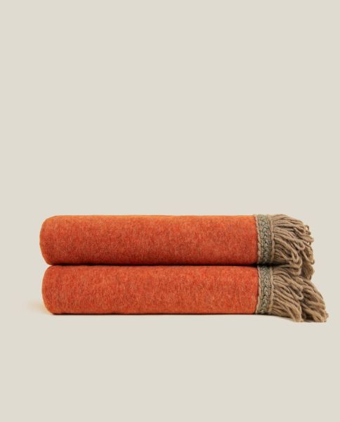 Плед Frati SOFT BAMBOO APRICOT с тесьмой ROUSSEAU, оранжевый, 160х200 см, бамбук 40% полиэстер 60%, 900
