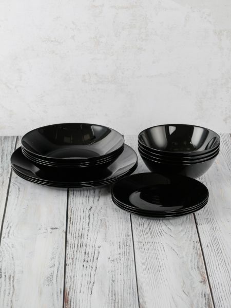 Столовый набор ЛИЛИ ЧЕРНЫЙ 16 предметов LUMINARC