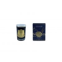 EAU DE VIEСвеча 75 гр, черный стаканчик, золотой декор, ВхШхД 11х7,5х7,5см соевый воск, время горе