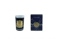 EAU DE VIEСвеча 75 гр, черный стаканчик, золотой декор, ВхШхД 11х7,5х7,5см соевый воск, время горе