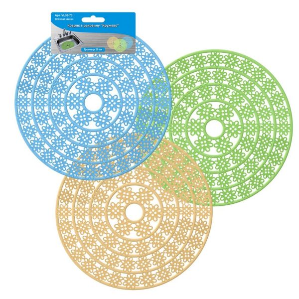 Коврик для раковины КРУЖЕВО 29см МУЛЬТИДОМ