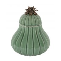 BOX PUMPKIN GREENШкатулка зеленая в форме тыквы, фарфор, бронза H: 23 cm | W: 18 cm | D: 18 cm