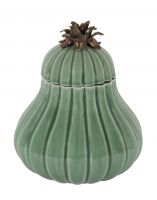 BOX PUMPKIN GREENШкатулка зеленая в форме тыквы, фарфор, бронза H: 23 cm | W: 18 cm | D: 18 cm