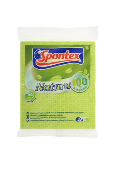 Салфетка губчатая NATURA 20х18см 3шт SPONTEX