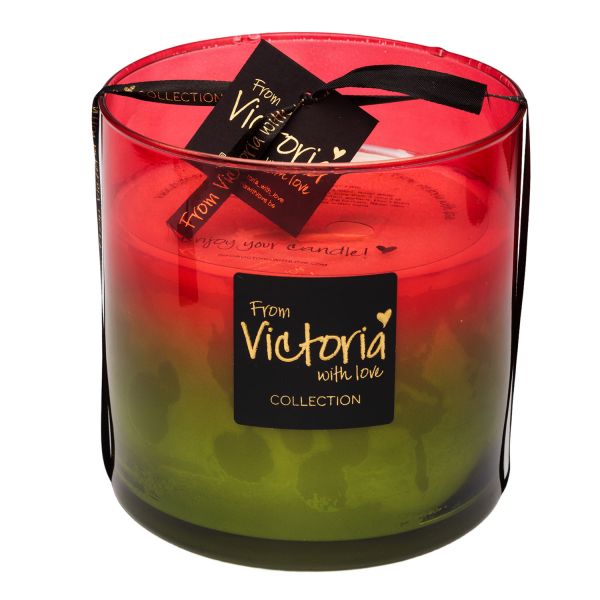 Свеча ароматическая Victoria with Love Fade red 1800гр, выдувное стекло
