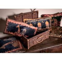 Подушка HORSE BLUE 50х50 см, велюр, полиэстер, начинка конфорель HORSEBLUE_50 FRATI HOME