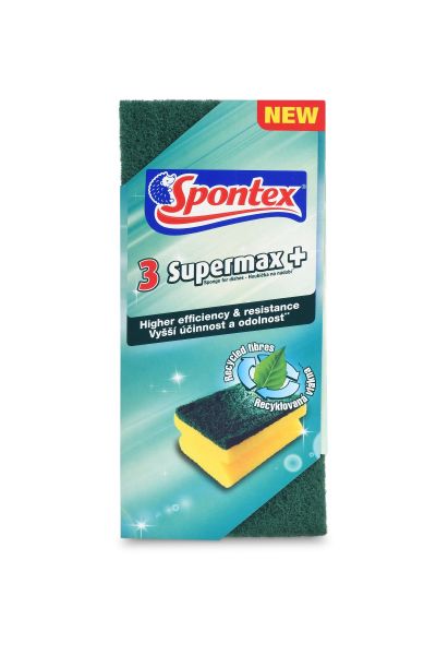 Губка для посуды SUPERMAX+ 3шт SPONTEX