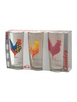 Набор стаканов ОДА Петух узоры микс 3шт 230мл высокий OSZ