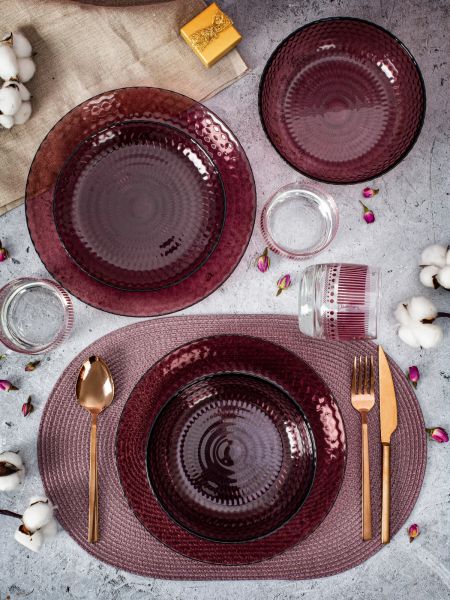 Набор столовый ИДИЛЛИЯ ЛИЛАК 16пр со стаканами ЛИНИИ ЛИЛАК 310мл LUMINARC