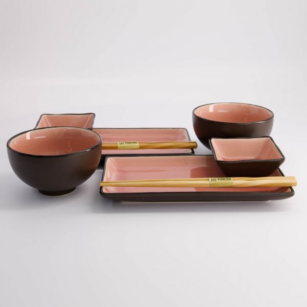 Подарочный набор Glassy Pink 8 предметов, фарфор TOKYO DESIGN
