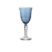 Бокал для вина PERLE blue, голубой, хрустальное стекло Cre Art