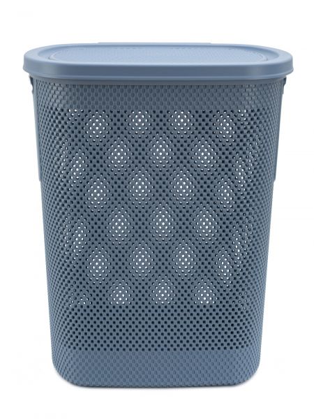 Корзина для белья NICKEL синяя 58л 36.1x47.4x57.6см с крышкой HOBBY LIFE