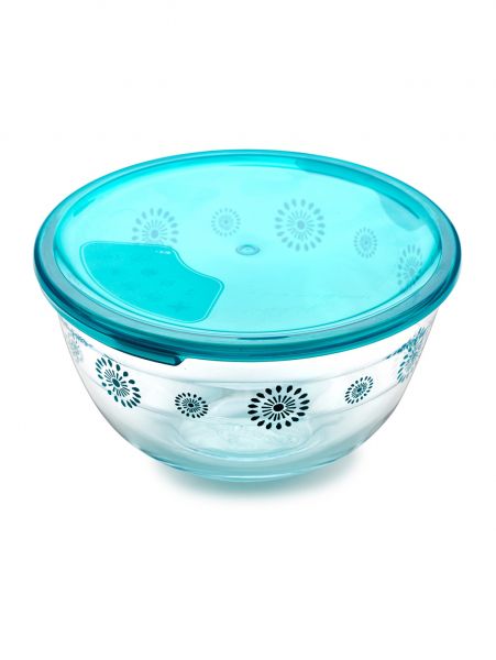 Набор мисок для смешивания с крышками O CUISINE 2шт 1л+2л декорированные PYREX