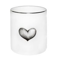 Свеча ароматическая Rory Dobner BLACK HEART 440 гр, аромат Provocateur, 7,5 см х 8,5 см, фарфор