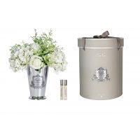 Grand Summer Posy WhiteДиффузор букет розы с гортензиями, ,белый, серебряная ваза, металл, с