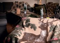 Плед Frati FOREST KING BEIGE 150x190 см, шерсть 80% полиэстер 20%, 900г