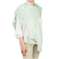 POMPON VERT Шаль с помпонами, бледно бирюзовый 100/200 хлопок