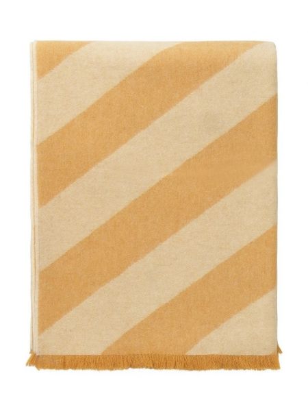 FISHBONE yello ochre Плед 130/190 , 50% альпака + 40% овечья шерсть + 10% микрофибра, 700 гр