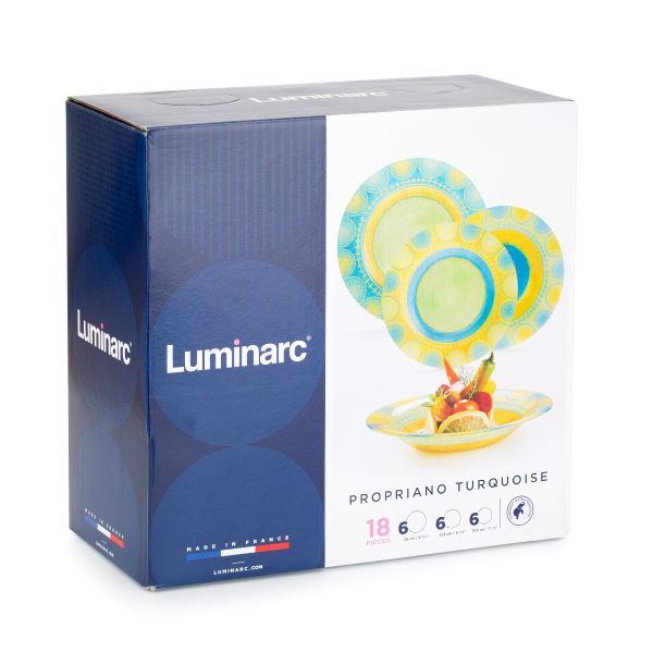 Набор столовый ПРОПРИАНО ТЮРКУАЗ 18пр LUMINARC