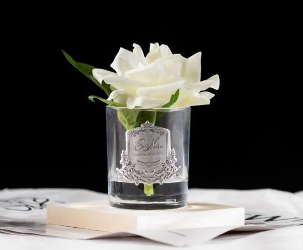 Роза-диффузор FRENCH ROSE ivory, слоновая кость, прозрачная ваза, 1 спрей 10мл