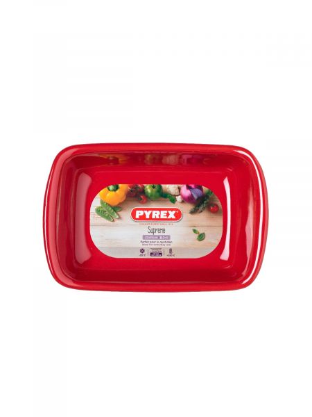 Форма для запекания и выпечки SUPREME красная 22х15см прямоугольная PYREX