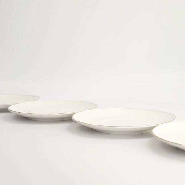 Набор тарелок Nippon White Gold 4 шт 19 см, фарфор TOKYO DESIGN
