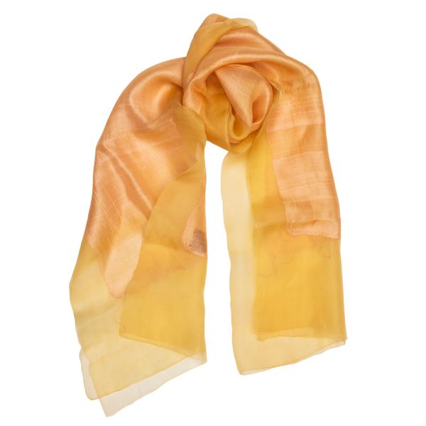SILK Шаль , желто-розовая, 45/210 шелк