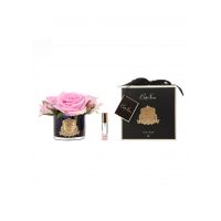 FIVE ROSE french pink Букет из 5 роз ароматизированный, цвет розовый, черная ваза, 2 спрея по 5 мл