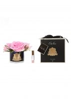 FIVE ROSE french pink Букет из 5 роз ароматизированный, цвет розовый, черная ваза, 2 спрея по 5 мл