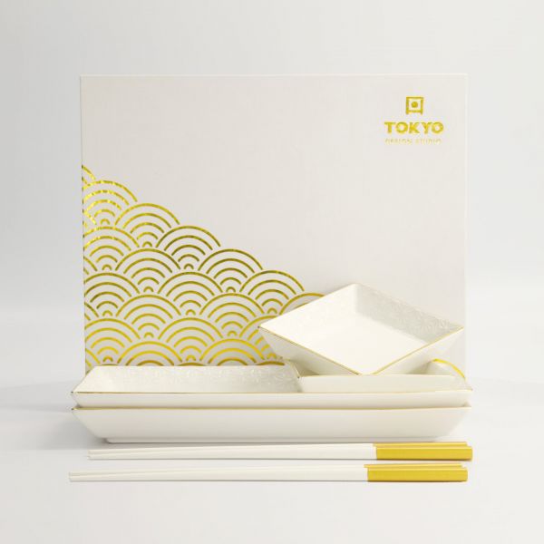 Набор для суши Nippon White Gold, 6 предметов, фарфор TOKYO DESIGN
