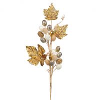 GLT GRAPE/LEAF STEM GLD/CRM Ветка винограда, золото с кремовым 63 см