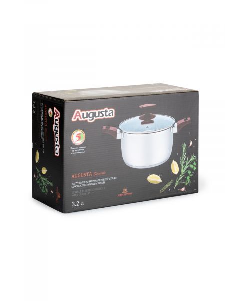 Кастрюля с крышкой AUGUSTA SPECIALE 3.2л ATTRIBUTE