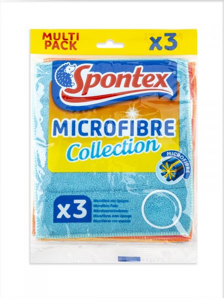 Салфетка микрофибра впитывающая MICROFIBRE PADS 20х17.5см 3шт SPONTEX