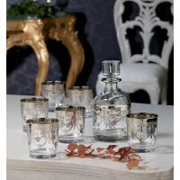 Набор для виски Cre Art, 7 предметов, платина, стекло