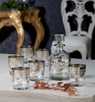 Набор для виски Cre Art, 7 предметов, платина, стекло