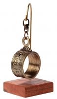 Миниатюрные солнечные часы Hemisferium Miniature Altitude Ring dial, 13x4 см, толщина 4 мм, бронза