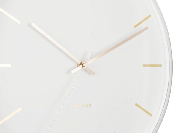 Часы настенные Karlsson GLOBE white, белый, металл, стекло 40х40х12 см, бесшумный механизм, батарейка 1x AA (не входит в комплект) Present Time
