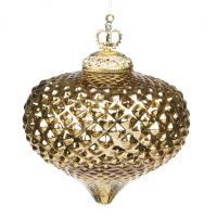 GLSS ЗD NET JEWEL САР ONION ORN GLD Стеклянное украшение луковка золото 10 см