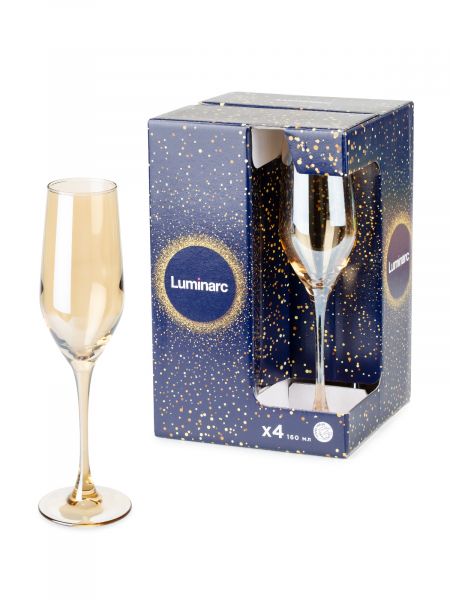 Набор бокалов для шампанского ЗОЛОТОЙ МЕД 4шт 160мл LUMINARC