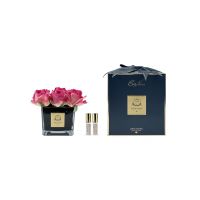 SQUARE 9 ROSE magenta blackБукет 9 роз, цвет ярко-розовый, квадратная черная ваза