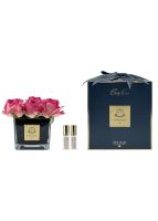 SQUARE 9 ROSE magenta blackБукет 9 роз, цвет ярко-розовый, квадратная черная ваза